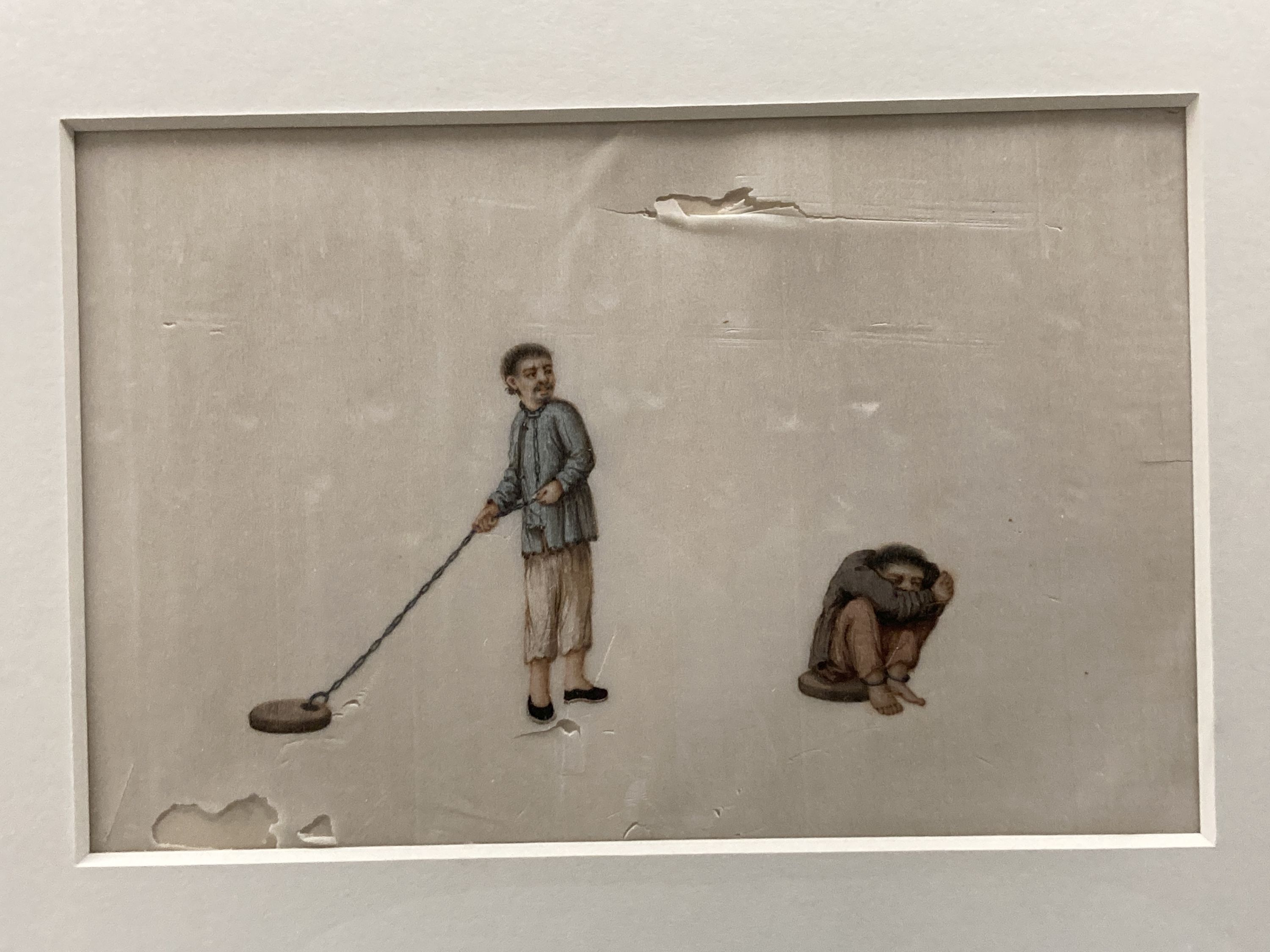 Chinese School c.1900, 4 gouache on pith paper, Execution and torture scenes, 15 x 22cm